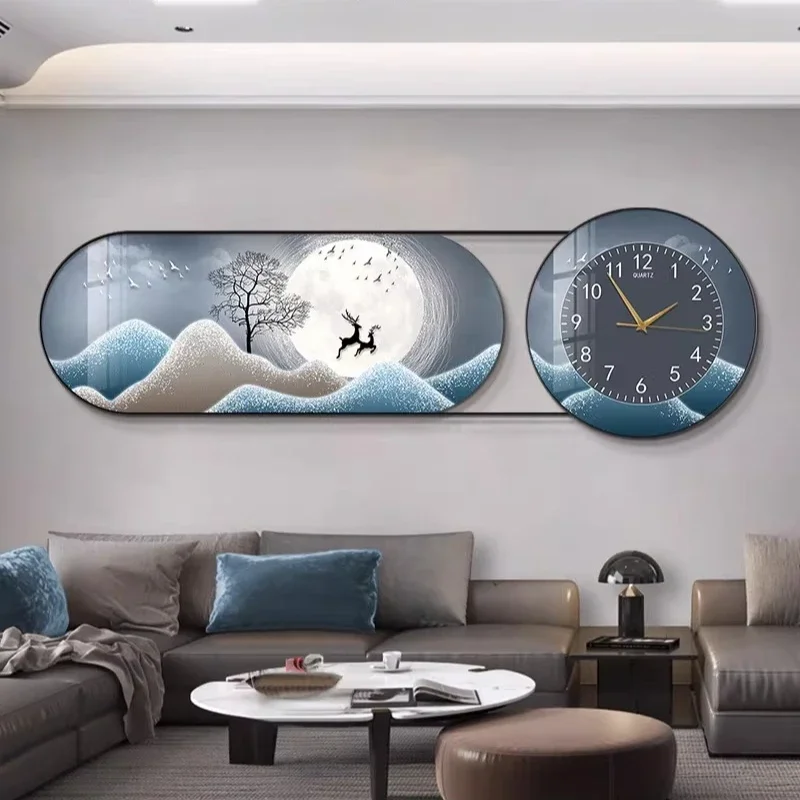 Room Clocks Watchs Wall Clock Poster Pictures Wall Decoration Posters Decorative Painting Modern Luxury Home Decor Items Watch