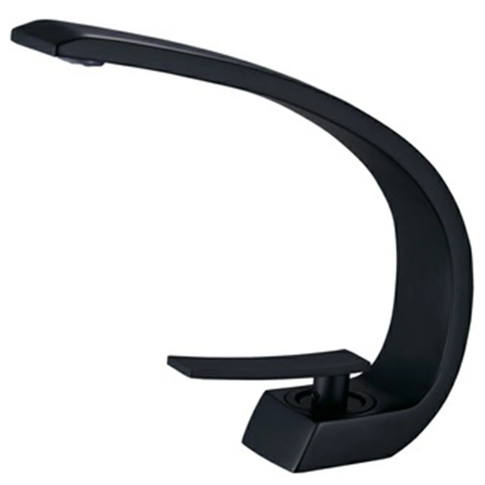 

Современный смеситель для раковины в ванной комнате, смеситель-водопад с одной ручкой для горячей и холодной воды, черный-ABUA