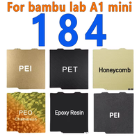 Bambu Lab A1 Mini 184x184mm Spring Steel Build Plate Double Side Printing Smooth Texture PEI Plate Spring Steel Plate