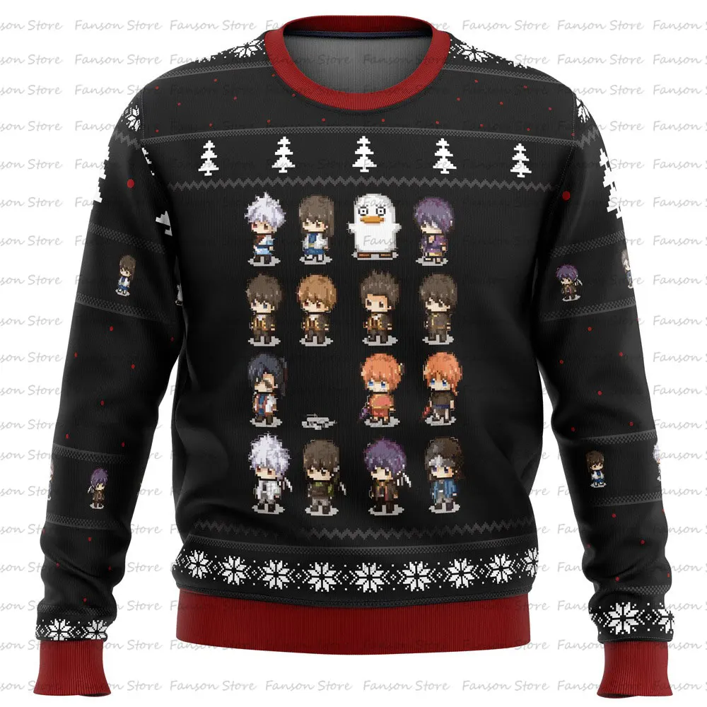 Gintama Alt Ugly Christmas Sweater 2024 New Fashion Men Pullover Tops Cartoon Anime Women Oversized Hoodie Sweatshirt