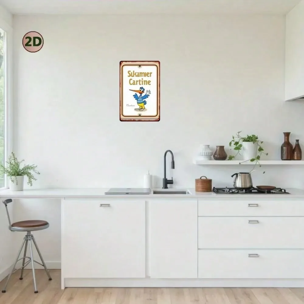 CartoonBirdVibe 2D شقة خمر الكرتون الطيور علامة معدنية 8x12 "-داخلي/خارجي ديكور احتفالي للمنزل بار مقهى 1 قطعة #5