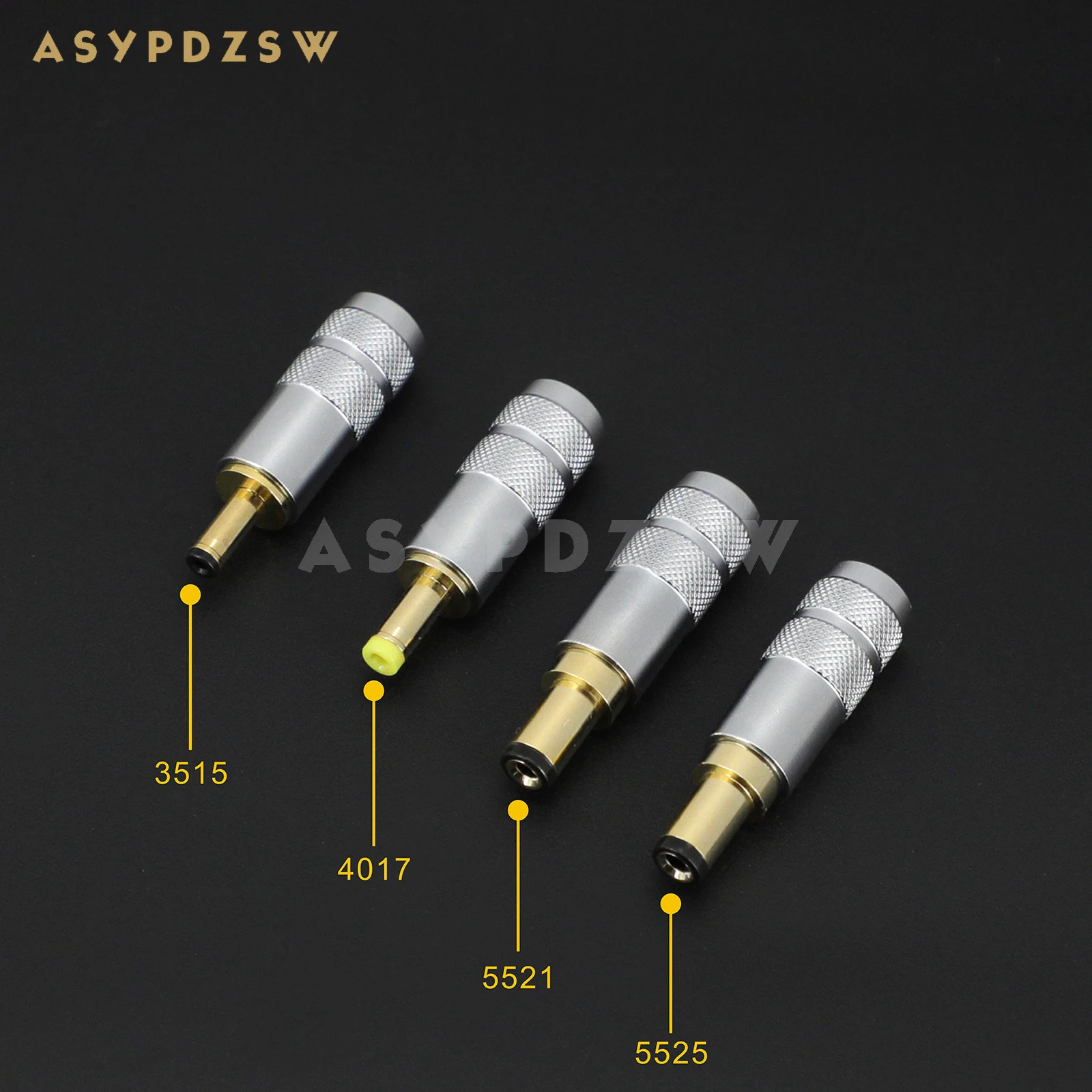 1 PCS HIFI Copper alloy Pure copper Gold-plated DC plug Power supply Male head  4 Size 3515/4017/5521/5525 (Optional)