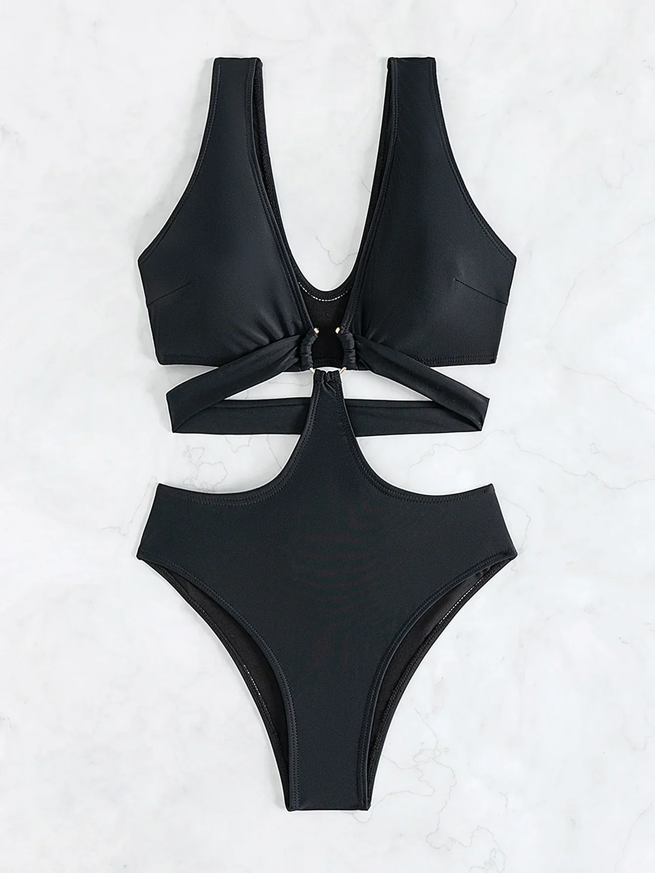 Sexy One-piece Hollowed-out Bikini  Swimwear Women  High Waist Bikinis Beautiful and Cool Swimsuit  High Waist Bikini