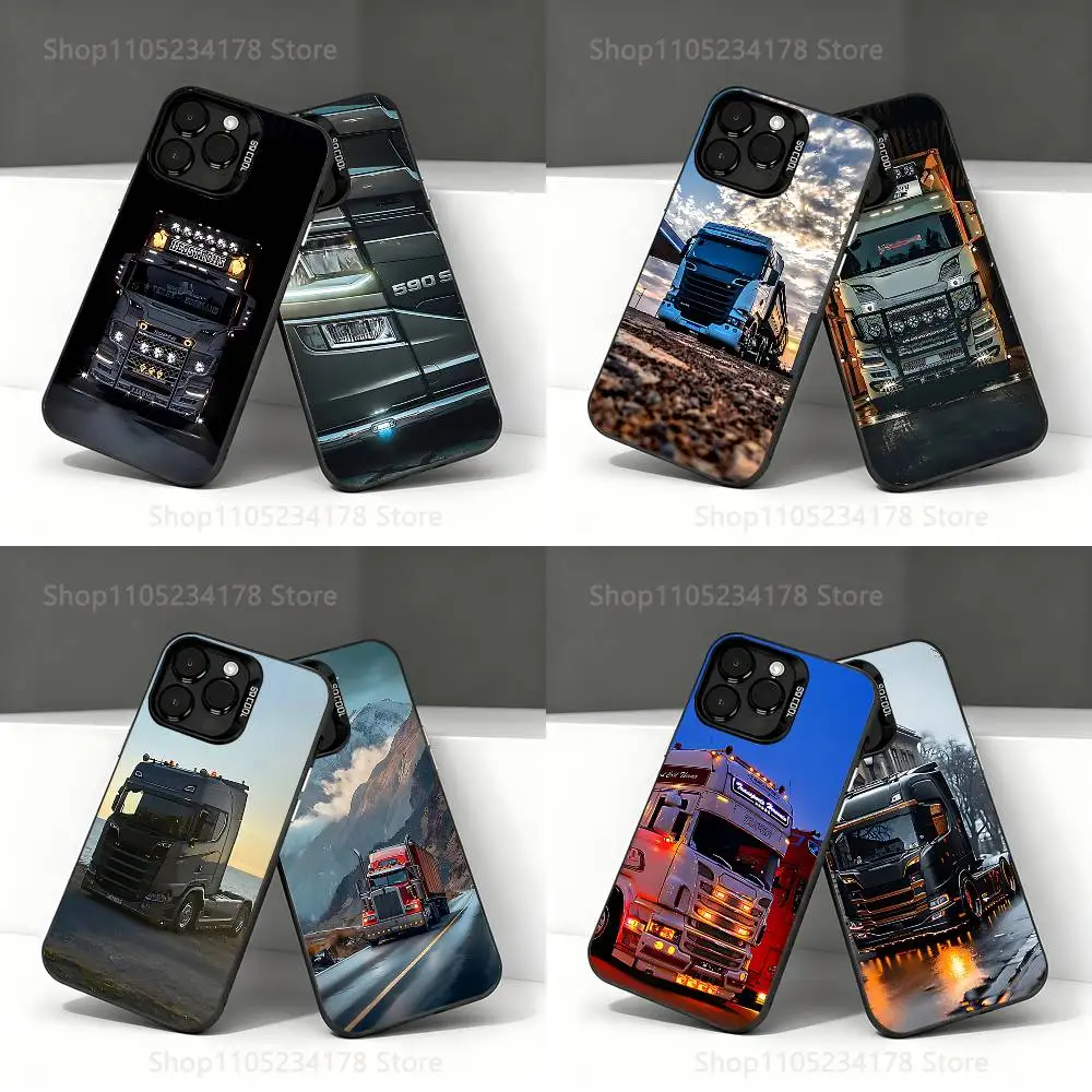 

Trucks SA-AB Cars Black Phone Case Compatible with iPhone 17 16 15 14 13 12 11, Pro, Max, Plus, E, Air, Mini