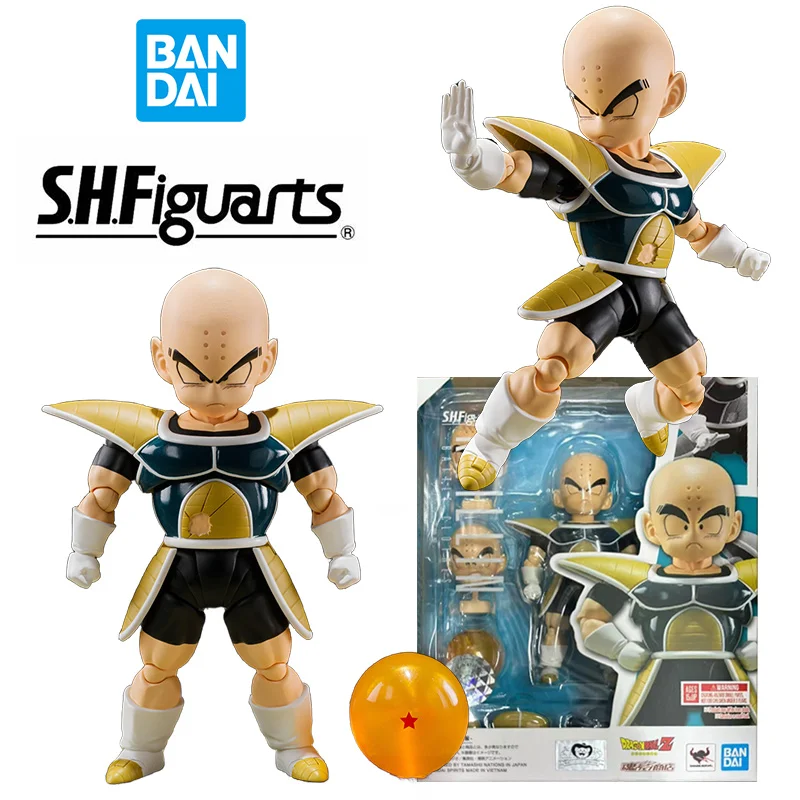 Bandai S.h.figuarts Krillin Battle Clothes Dragon Ball Z 16Cm Anime Original Action Figure Model Children's Toy Gift Collection