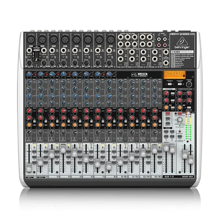 Behringers QX2222USB 16 Inlet Effects Stage Mixer Professional With Sound Card Sound Console