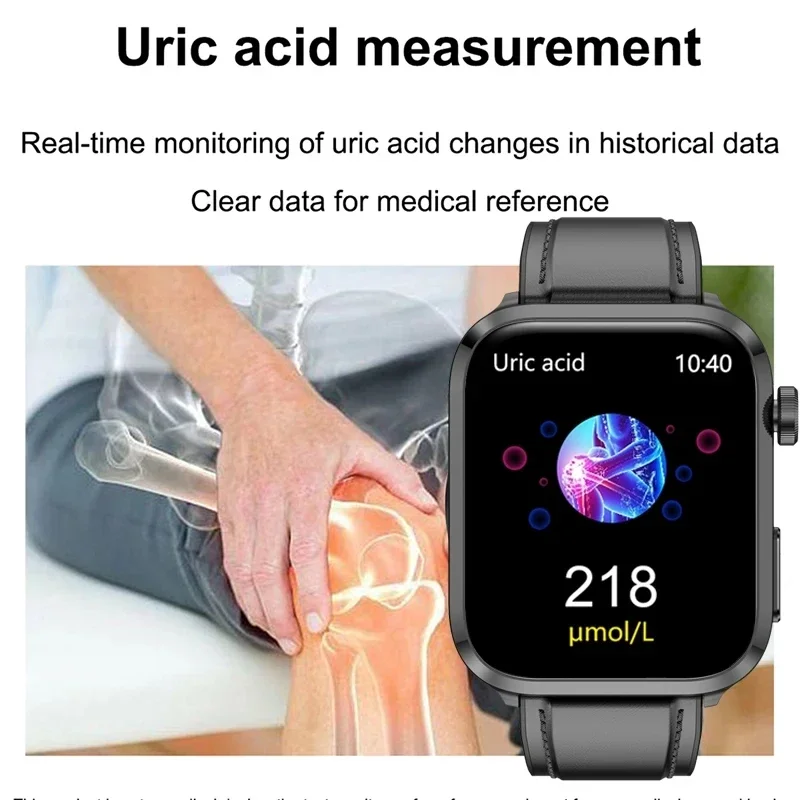 2024 Laser Therapy Health Smartwatch Non-invasive Blood Glucose Bluetooth Call Clock Men Full Touch Screen Sport Smart Watches