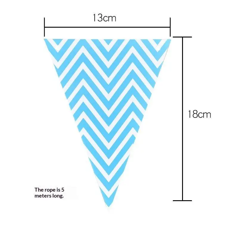 New Colorful Triangle Bunting Flags With Metallic Accents Chevron Patterns For Birthday Wedding Baby Shower Decor