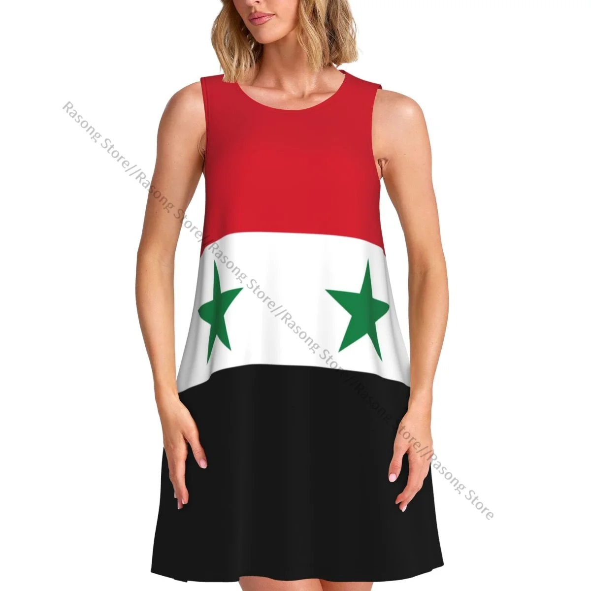 

Летнее платье-жилет, женские платья без рукавов с флагом Сирии