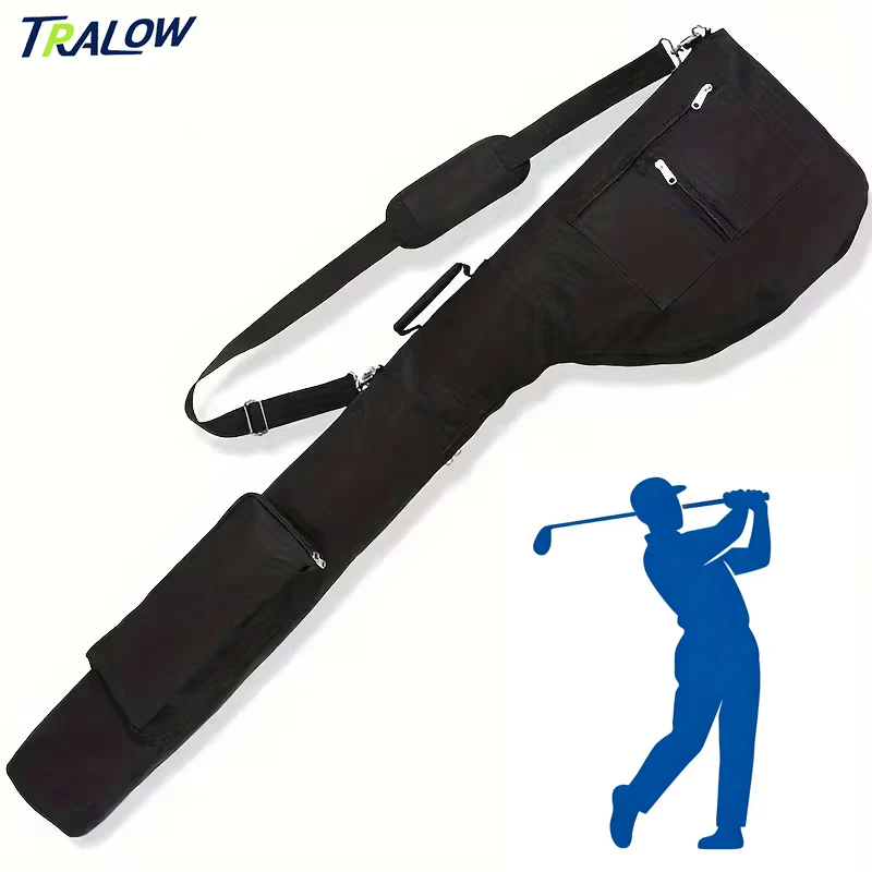 

TRALOW Foldable Golf Sunday Bag Mini Golf Club Bag Adjustable Shoulder Strap Portable Travel Training Golf Bag for Men Women