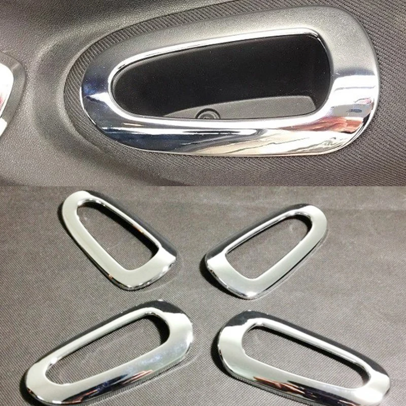 For Citroen Elysee C-Elyse Accessories 2014 2015 2016 ABS Chrome Car door handrail Switch frame Cover Trim car styling 4pcs