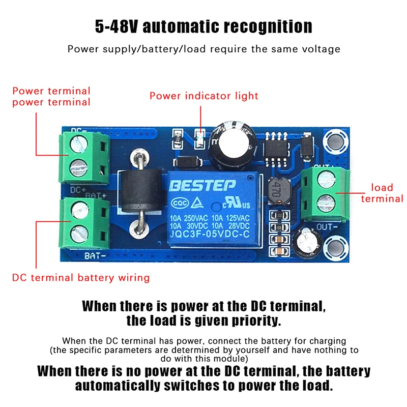 YX850 Power Failure Automatic Switching Standby Battery Lithium Battery Module DC 5V-48V Universal Emergency Converter Module