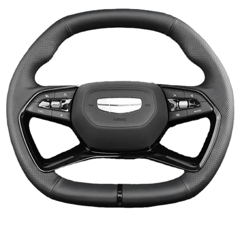 DIY Customized Hand Sewing Braid Car Steering Wheel Cover for Geely Atlas Azkarra Atlas Pro Genuine Leather Car Accessories 38cm