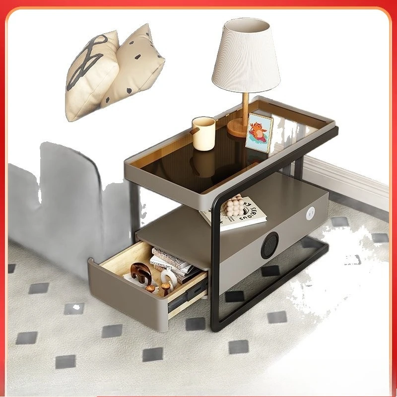 sofa side cabinet, side living room glass side cabinet, multi-functional household small apartment complete storage cabinet