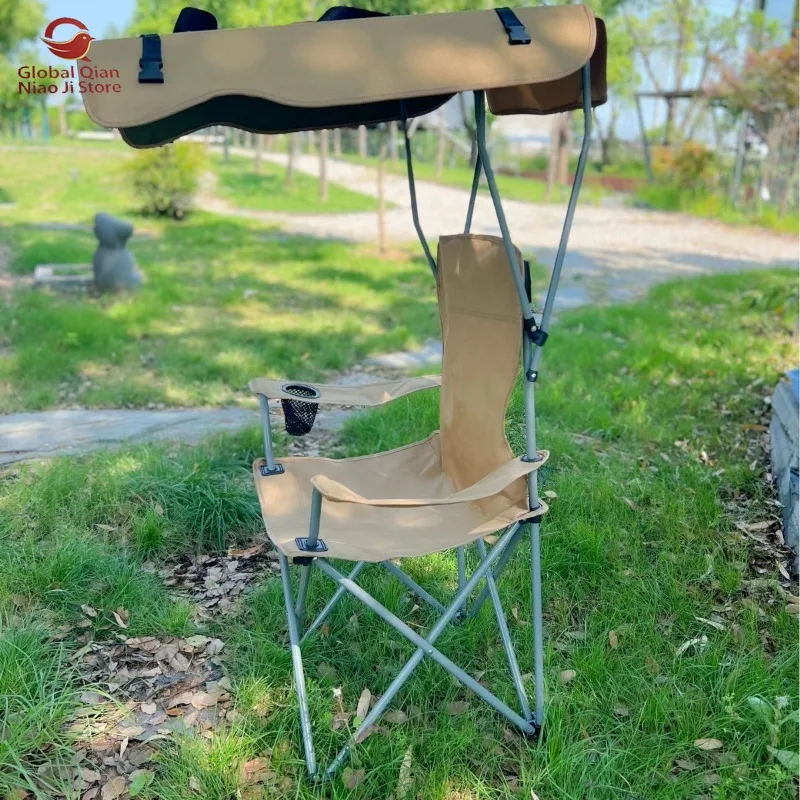 Fishing Chair Folding Table Folding Chair, Outdoor Chair, Portable Carbon Steel Camping Chair, Sunshade Leisure Chair