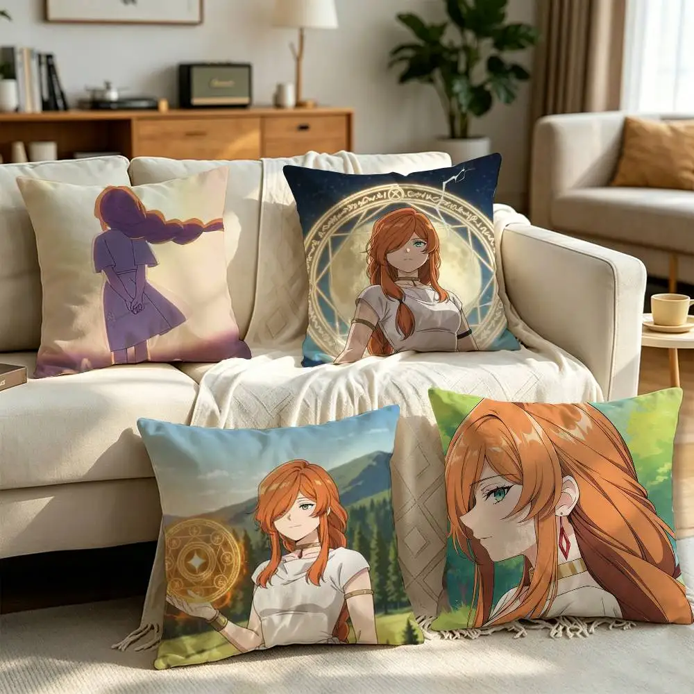 

Anime Sousou no F Frieren Flamme Pillow cover Simple solid color design matches various bedroom decoration styles,Surprise.