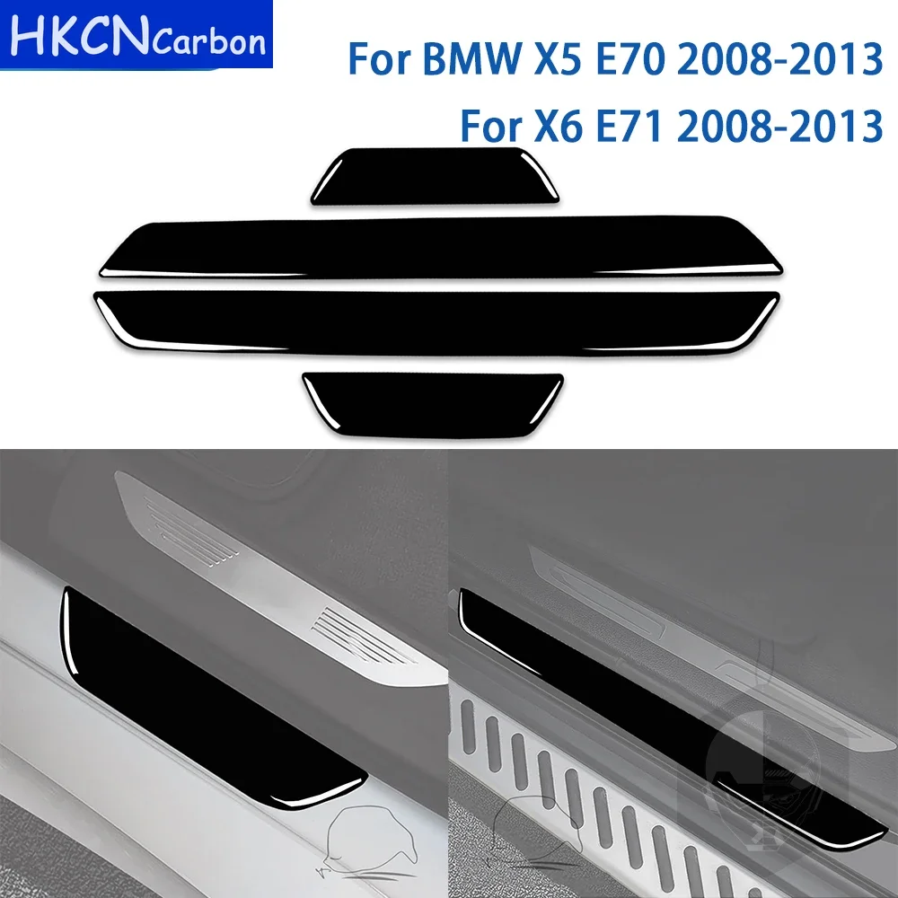 

For BMW X5 E70 X6 E71 2008 2009 2010 2011 2012 2013 2014 Accessories Car Black Plastic Threshold Frame Trim Sticker
