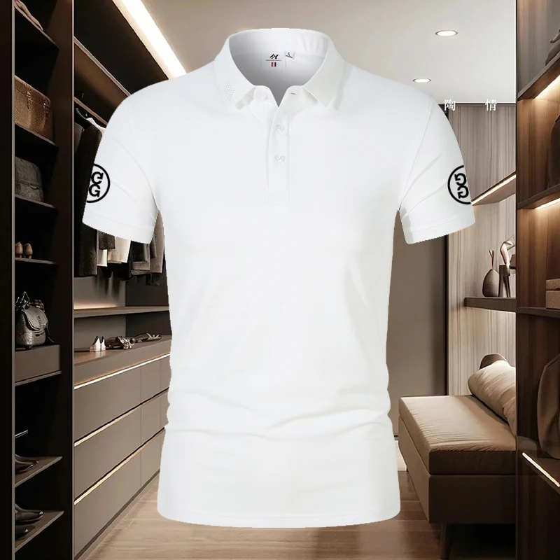 New 2024 Golf Clothing Men\'s Leisure Short Sleeved Golf Clothing T-shirt Outdoor Sports Quick Drying Golf Polo Shirt Top