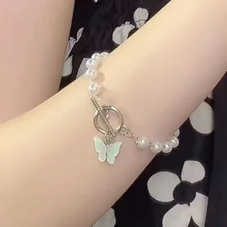 2024 Fashion Butterfly Pearl Pendant Bracelet Ladies Girl Trend Charm Bracelet Festive Birthday Friendship Jewelry Women Браслет