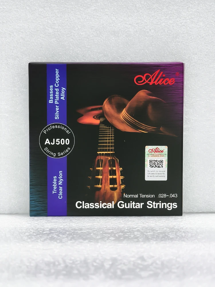 Mayorista Alice Cuerdas para Guitarra Clásica AJ500 N .028 - .043 Núcleo de Nylon Bobinado de Aleación de Cobre Chapado en Plata Revestimiento Antióxido