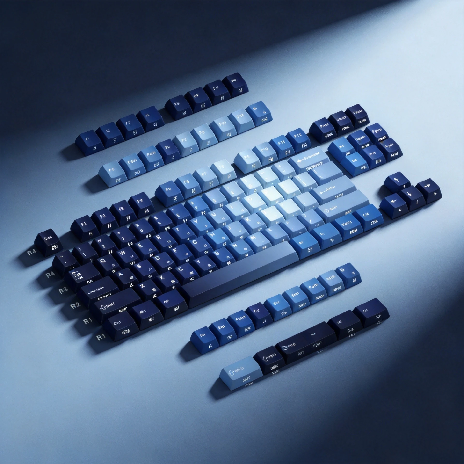 Ocean Heart Korean Keycap 130key PBT Double Engraved for Cherry MX French Azerty Russian Spanish Japanese Keycaps Kit and Set