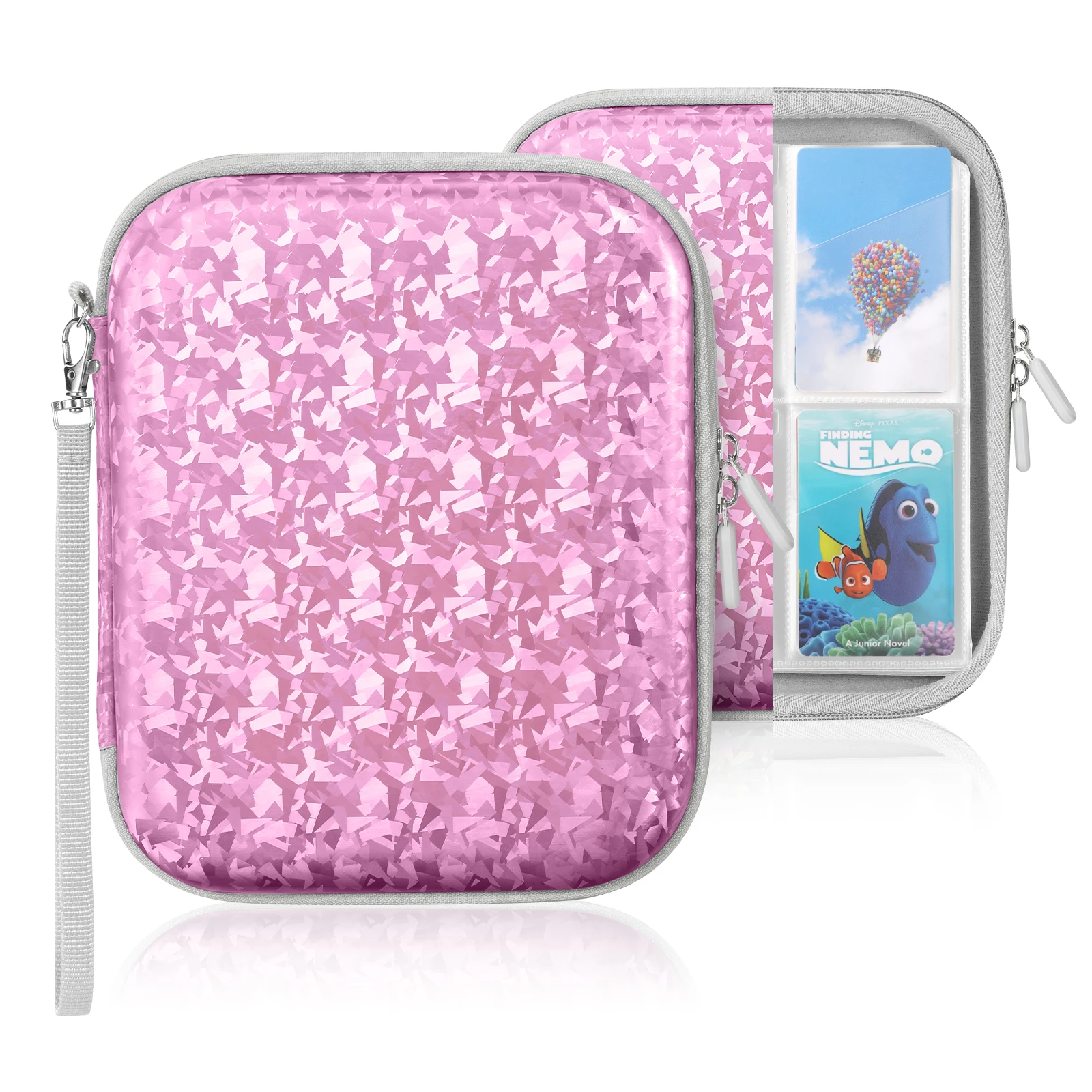 Storage Case with Zipper For Yoto-mini Cards Portable PU Waterproof Fabric Scratch-Resistant Diamond-patterned Carrying Box