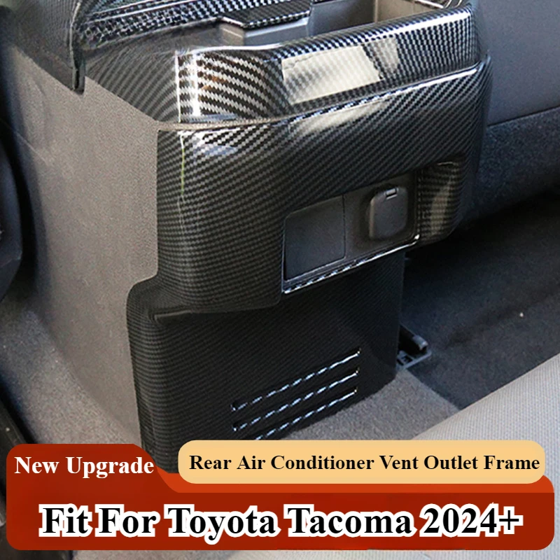 

Car Rear Air Conditioner Vent Outlet Frame Fit For Toyota Tacoma 2024+ Carbon Fiber Anti-Kick Panel Cover Trim Car Accessories