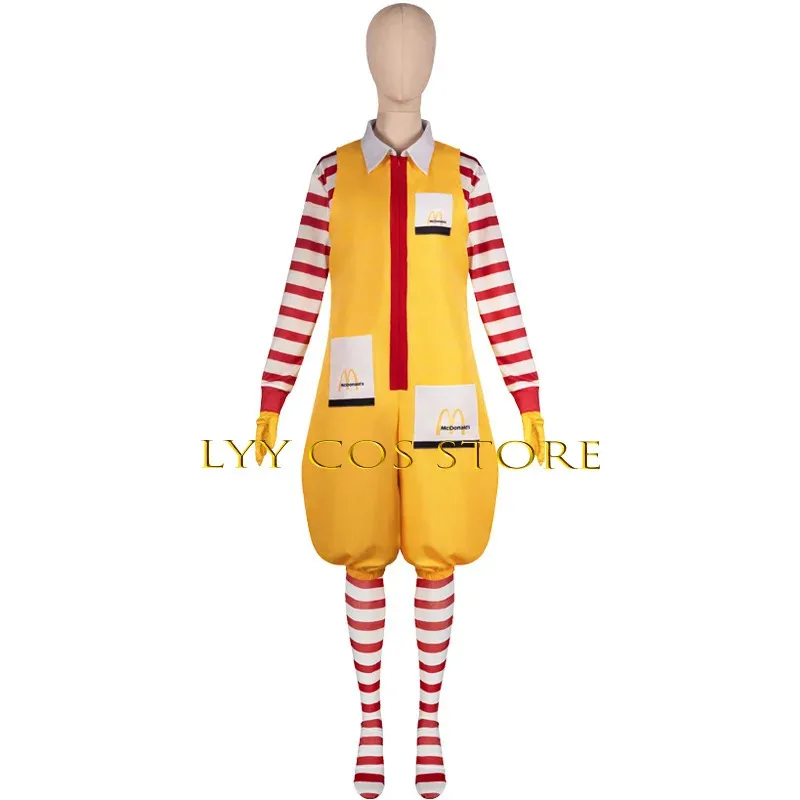 CyConcierge M Uncle Clown Cosplay Anime M Joker Costume Red Wig Masquerade Party Clown Character Welcome Costume for Child Adult