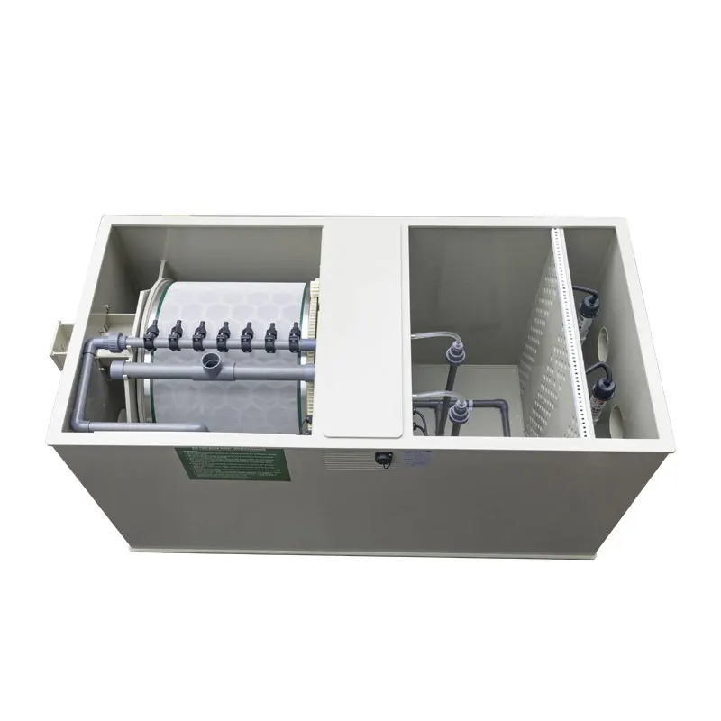 QihangRAS YCM-04 27m3/H PP Sieve Drum Filter with UV (60W*2) Bio Filter Tank Backwash Pump for Koi Pond Water Filtration System