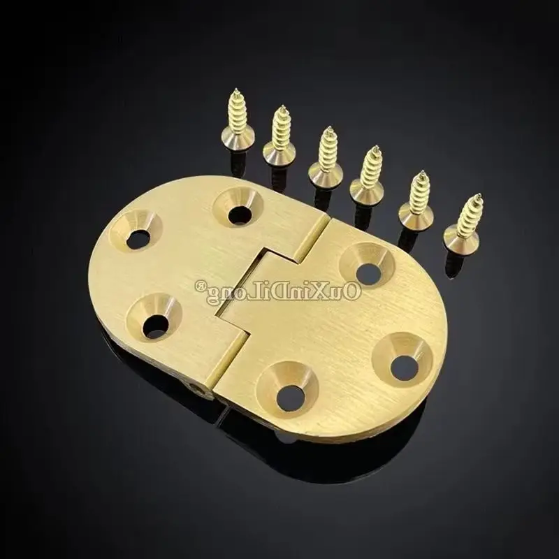 Brand New 4PCS Solid Brass Butler Tray Flip Hinges Dining Table Portable Folding Flap Hinges 90 Degrees Spring Folding Hinges