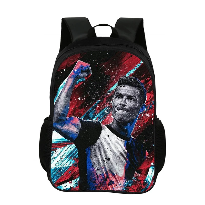 Backpack School Large Capacity Football Star Backpack for Ronaldo Child Light Weight CR Child Knapsack Rucksack Best Gift view 2