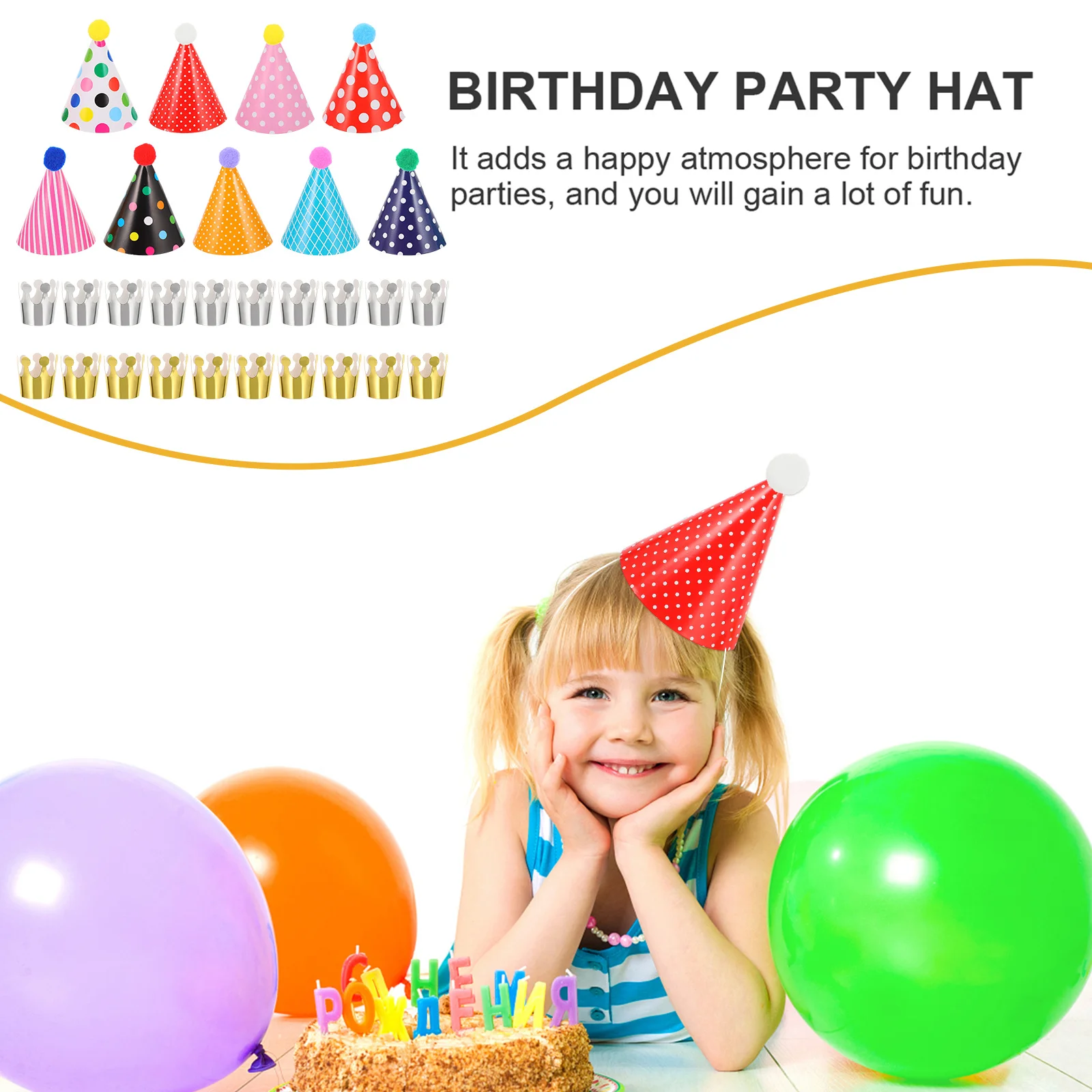

31Pcs Kids Birthday Hats Party Props Colorful Paper Crown Birthday Caps Children Party Headdress Paper Crown Hats