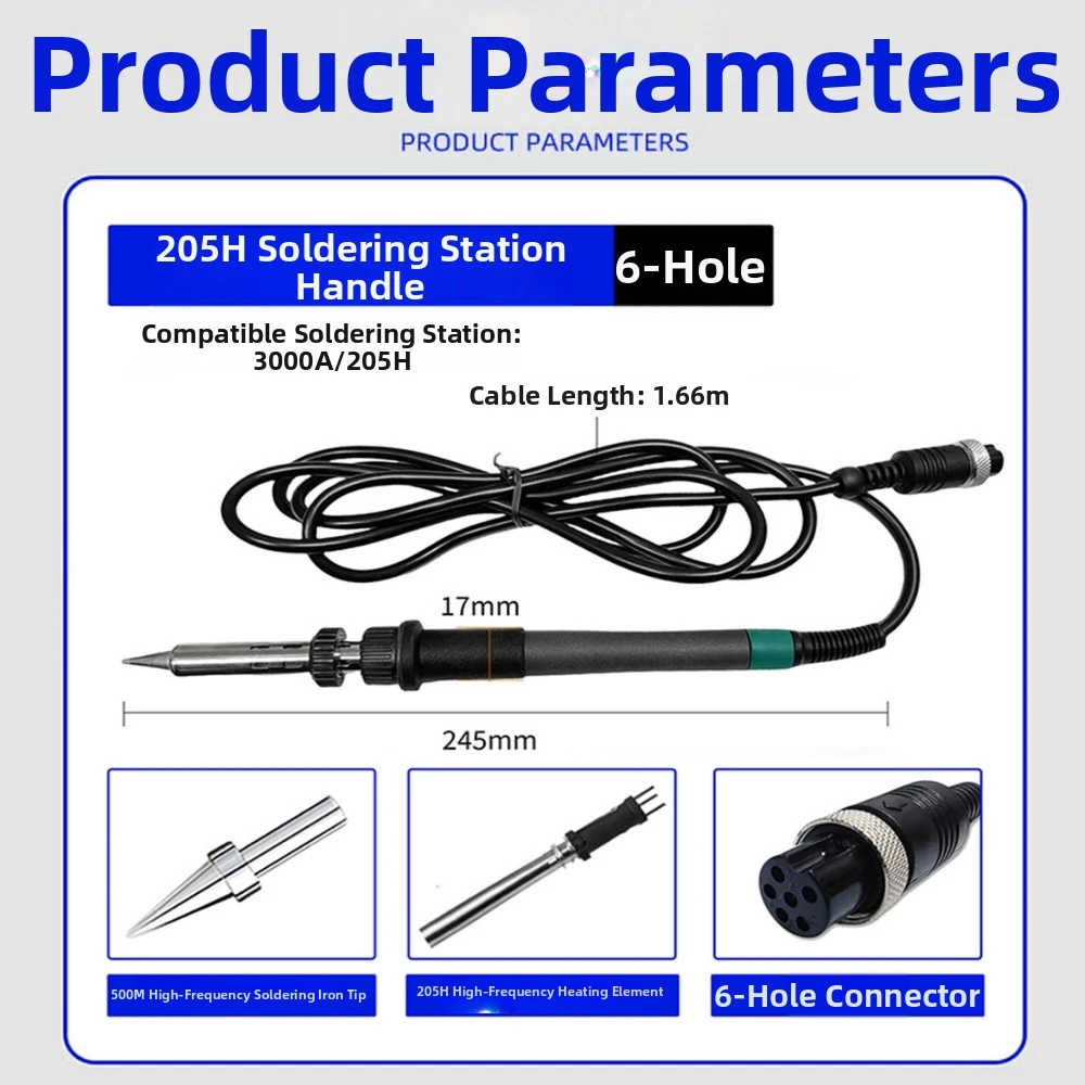 203H Universal 1322/1321 Heating Core 60W 907 Handle Soldering Iron Handle 5 Holes Interface