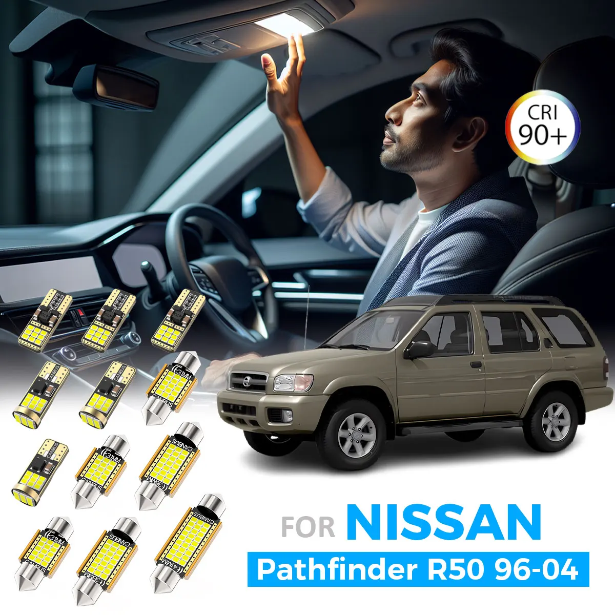 

AENVTOL 14 шт. комплект светодиодных ламп для внутреннего освещения для Nissan Pathfinder R50 1996 1997 1998 1999 2000 2001 2002 2003 2004 автомобильные аксессуары