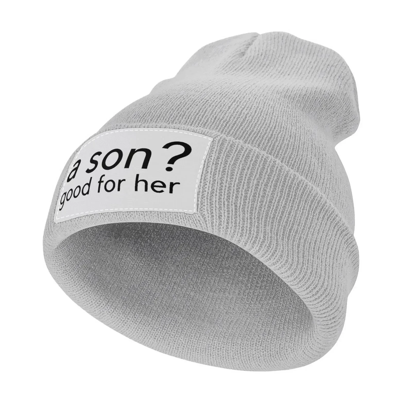 

a son good for her (classic font) Knitted Hat Anime Wild Ball Hat Woman Cap Men's