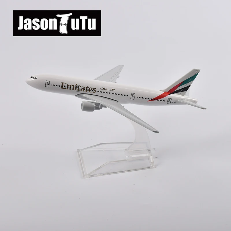 JASON TUTU 16cm Air Emirates Airlines Boeing 777 Airways Airplane Model Airplane Diecast Metal 1/400 Scale Planes