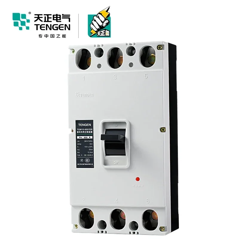 2026.4 TENGEN TGM10-600/330 600A Molded Case Circuit Breaker 400A Air Switch 380V Three-phase 3P