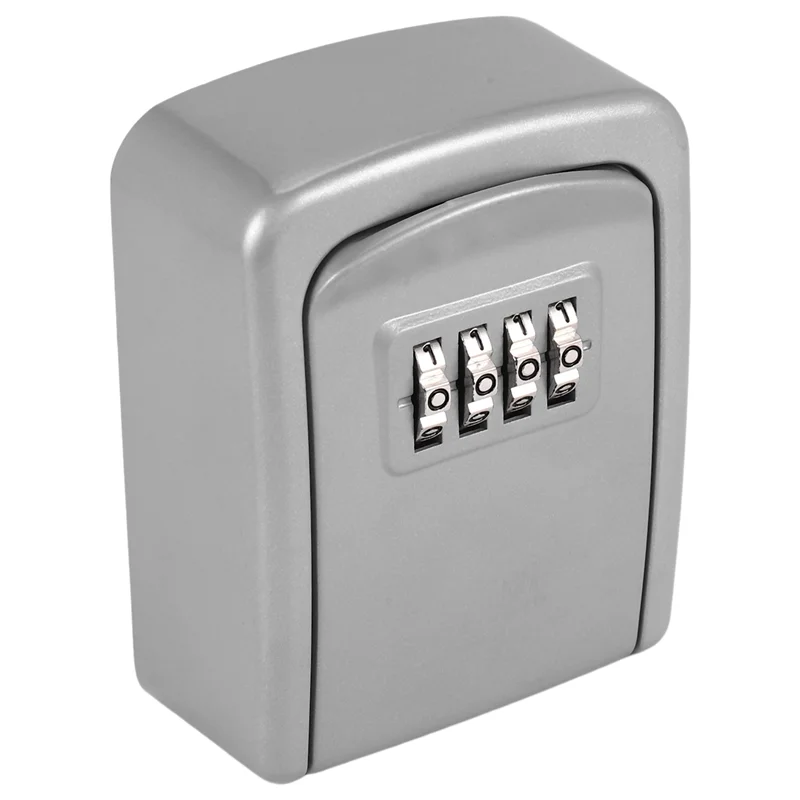 SYW-Key Lock Box Wall Mounted 4 Digit Combination Lock Box For House Key Weatherproof Security Key Storage Lock Box