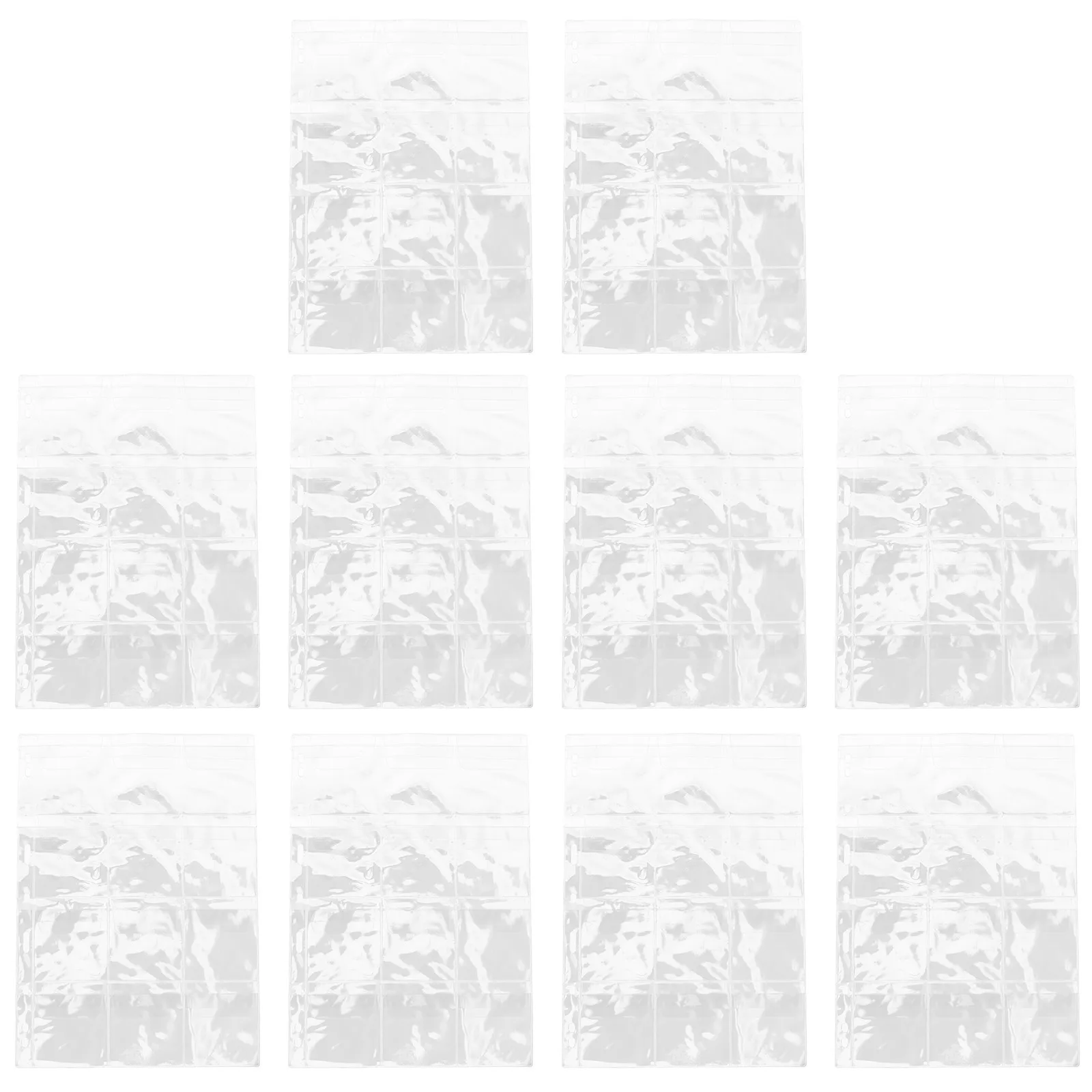 

10Pcs Coin Collection Pages Double Sided Transparent Sleeves Stamp Album Binder Storage Sheets for Collector Albums