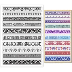 Chinese Seamless Lace Clear Stamp Lace Line Border Edge Transparent Silicone Stamp Oriental Style Lace Corner Line Rubber Stamp