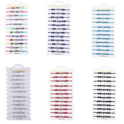 12 Piece Alloy Devil's Eye Multi-Color Crystal Bracelet Fashionable Men's and Women's Simple Friendship Bracelet Set