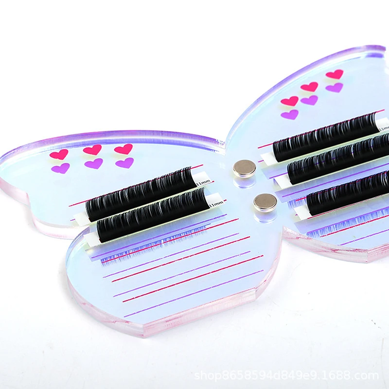 1PCS Acrylic Eyelash Extension Holder Butterfly Acrylic False Eyelash Organizer Board For False Lash Display Pallet Makeup Tools