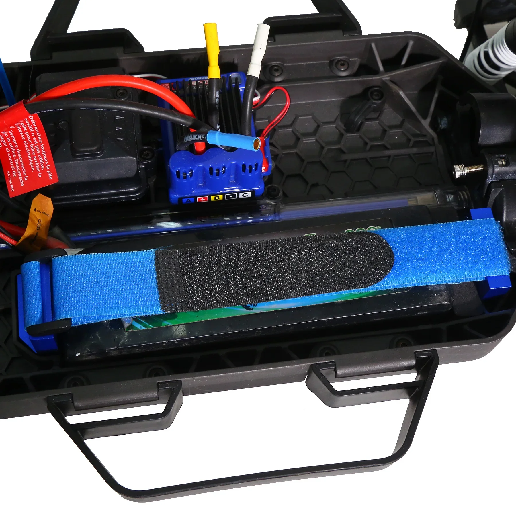 Supporto per batteria alto in metallo tenere premuto con cinturino per batteria per accessori per parti di aggiornamento per auto TRAXXAS Raptor R