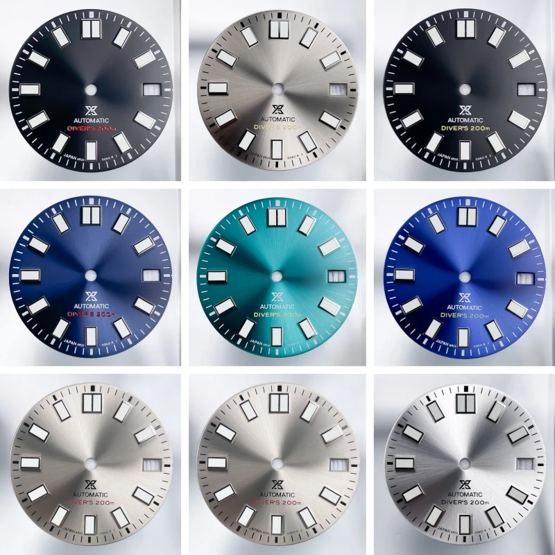 28.5mm NH35 Dial Sunray 62MAS Prospex Green Luminous SKX Mod No Logo Suitable NH35 NH36 NH34 Modified Replacement Watch Dial