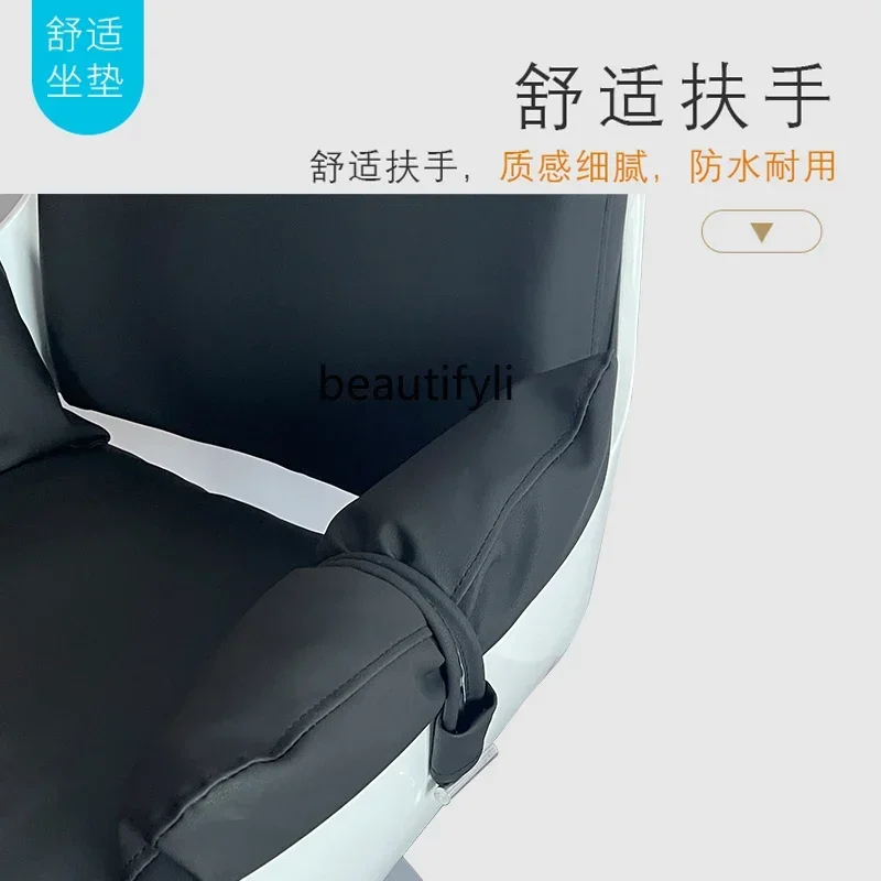 LS 04 كرسي حلاقة دوار قابل للتعديل لقص الشعر، كرسي تصفيف الشعر حديث وبسيط وخفيف فاخر للصباغة الساخنة #4