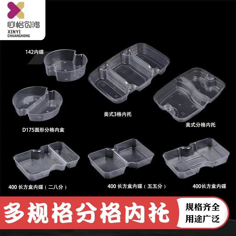 Custom Disposable Plastic Inner Tray Compartment Insert Food, Desserts, Snacks, Thickened Injection Molded Layered Takeout C