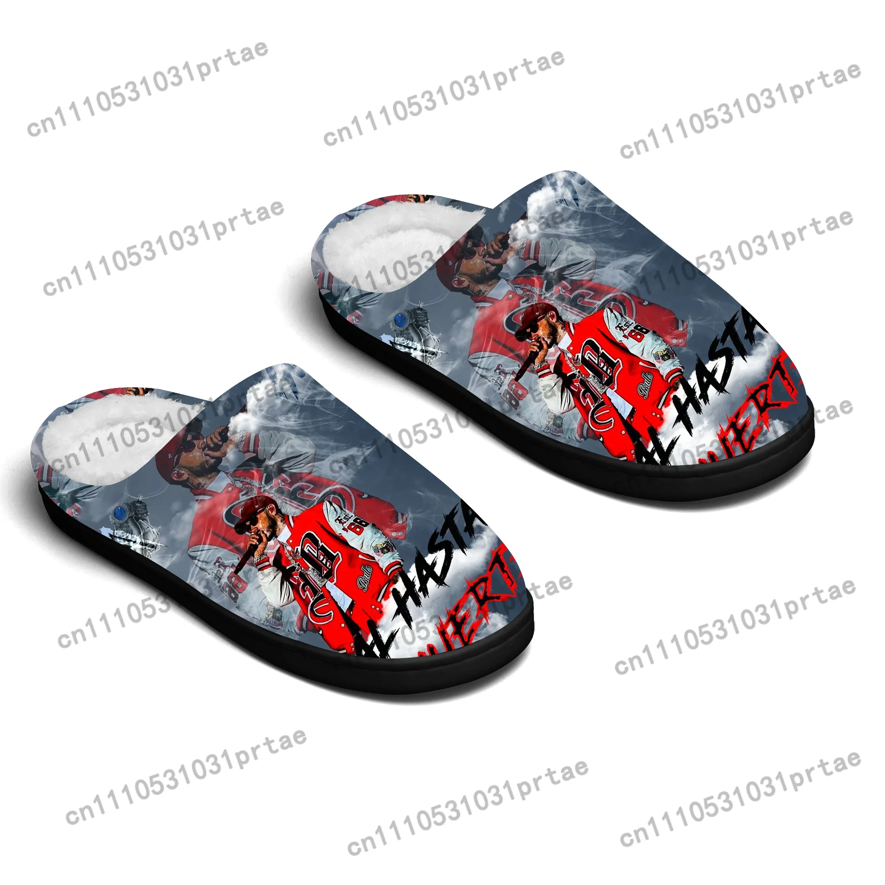 Anuel AA Real Hasta la Muerte Home Cotton Slippers Mens Womens Bedroom Keep Warm Cotton Slippers SPA Slipper Custom Slipper view 4