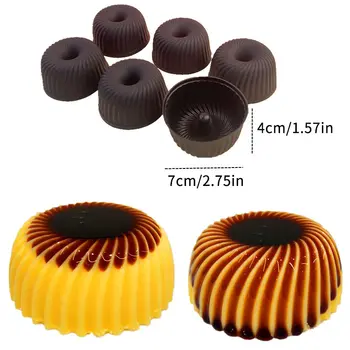 Silikon Karamellpudding Cupcake Muffin Donut Form För Karamellpudding Gelé Bakverk Kakdekoration Verktyg Kök Bakplåt 6 best sales Pudding tray - №1
