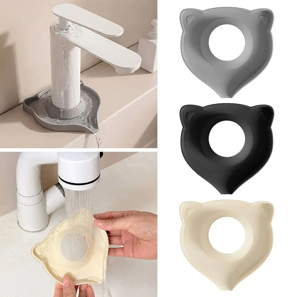 Durable Cat-Shaped Drainage Mat Silicone Quick Drainage Faucet Drip Tray Multifunctional Waterproof Drain Mat Kitchen Sink