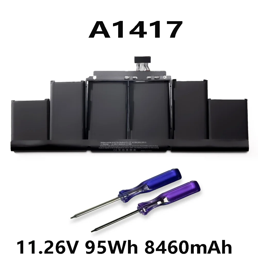 A1417 95 Втч 10,95 В аккумулятор для Apple Macbook Pro 15 дюймов A1398 середины 2012 года, начало 2013 Retina MC976LL/A MD831LL/A, бесплатные инструменты